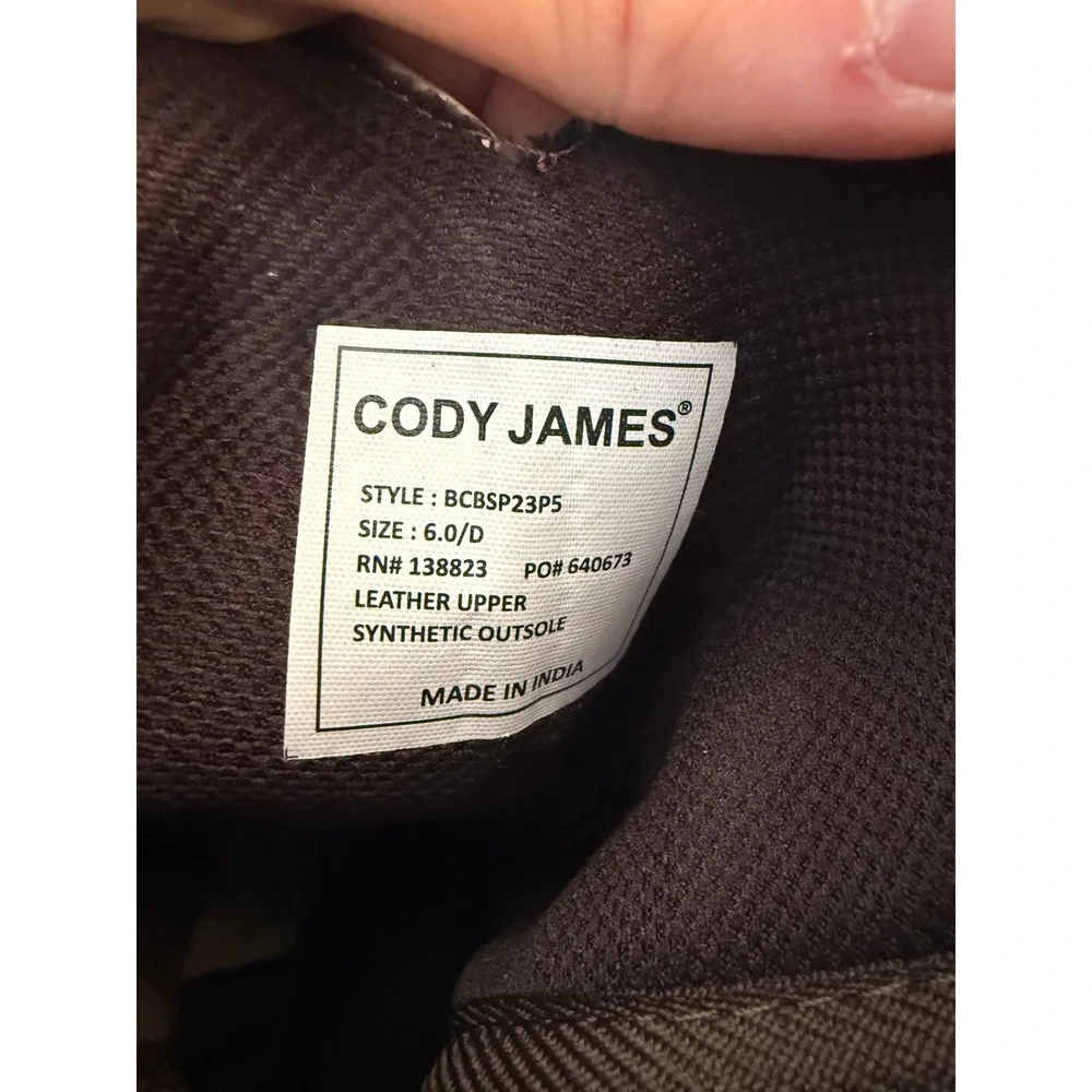 Cody James Boys Walker Western Boots Brown Blue Square Toe BCBSP23P5 Size 6.0 D